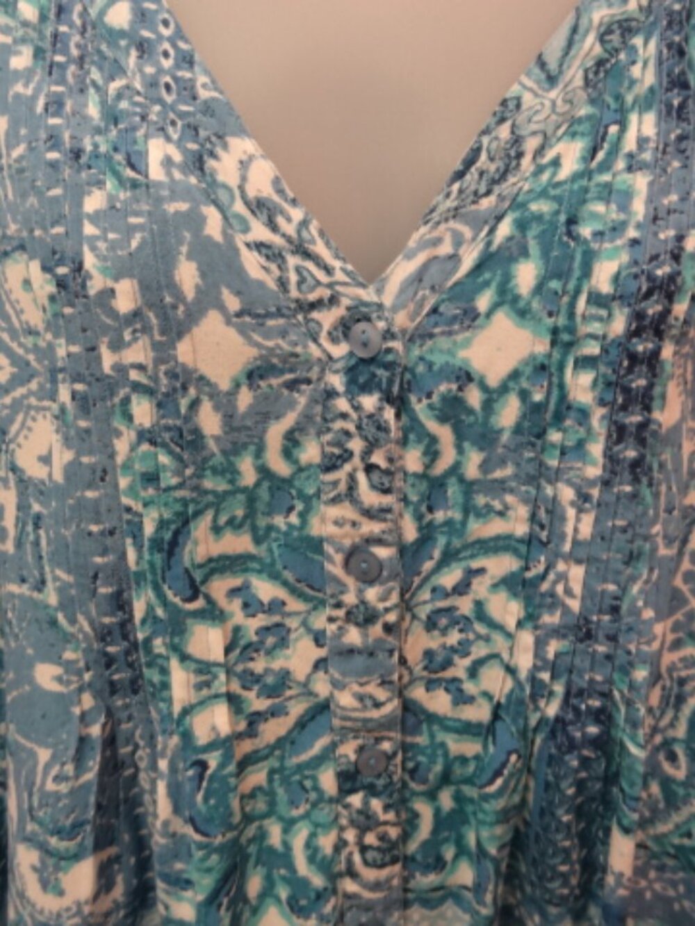 Orientique Naturally Australian Blue Pleated Tunic, NWT - Picture 3 of 9